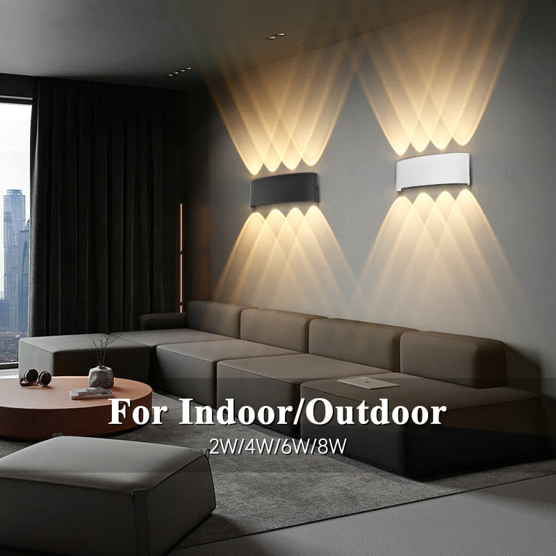 Contemporary LED Wall Lamp: Waterproof IP65, Ideal for Bathroom and Outdoor Lighting, Available in 4W, 6W, and 8W, Suitable for 110V and 220V Power Supply