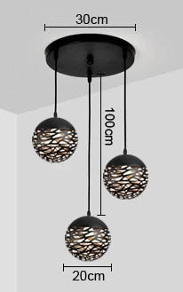 DecorBites™ Kelly Pendant Lamp: Vintage Ball Light Chandelier for Industrial Home Decor