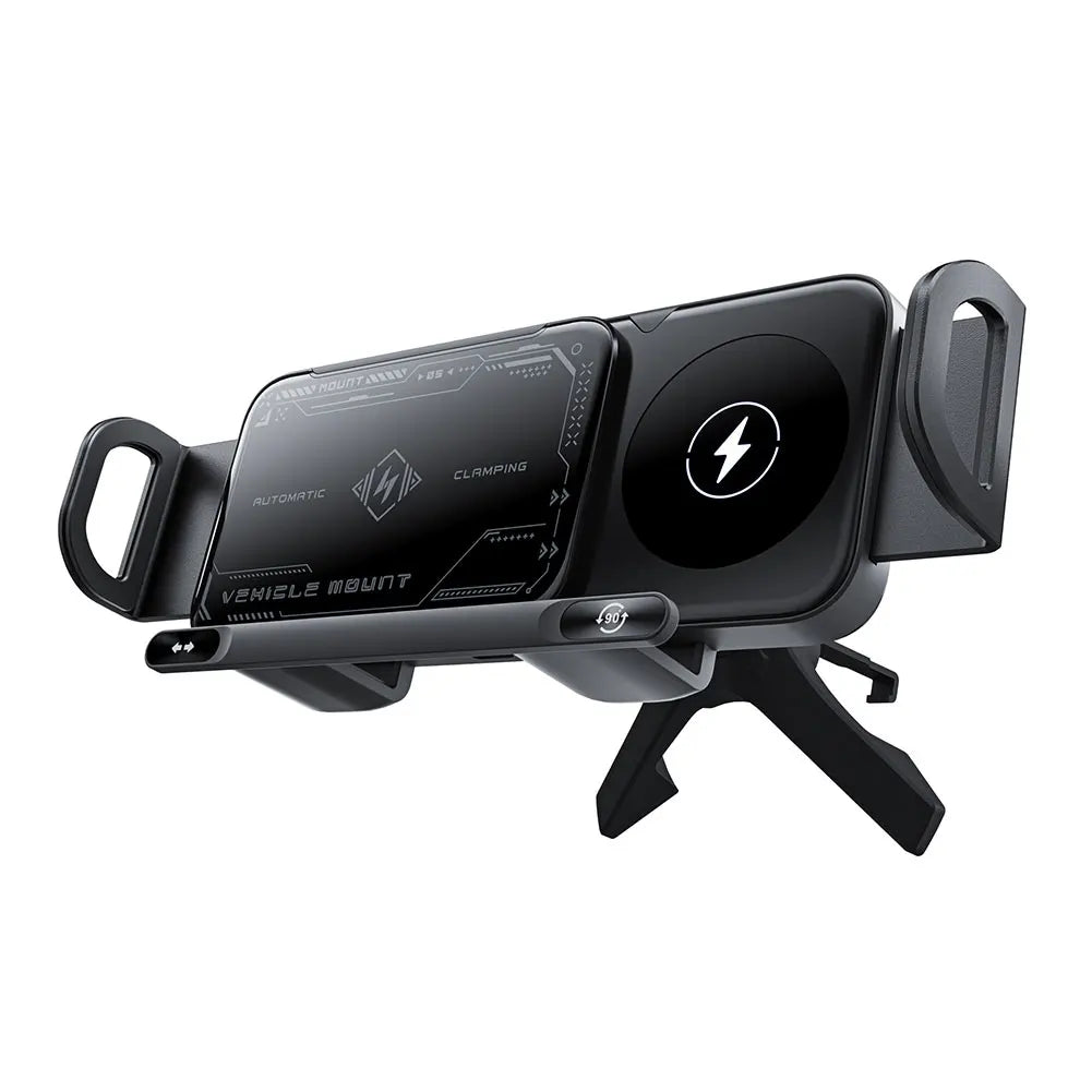 Car Wireless Charger One-Touch Rotatable Auto Rotating Phone Holder Fast Charging Cell Phone Holder for Fold Screen Phone