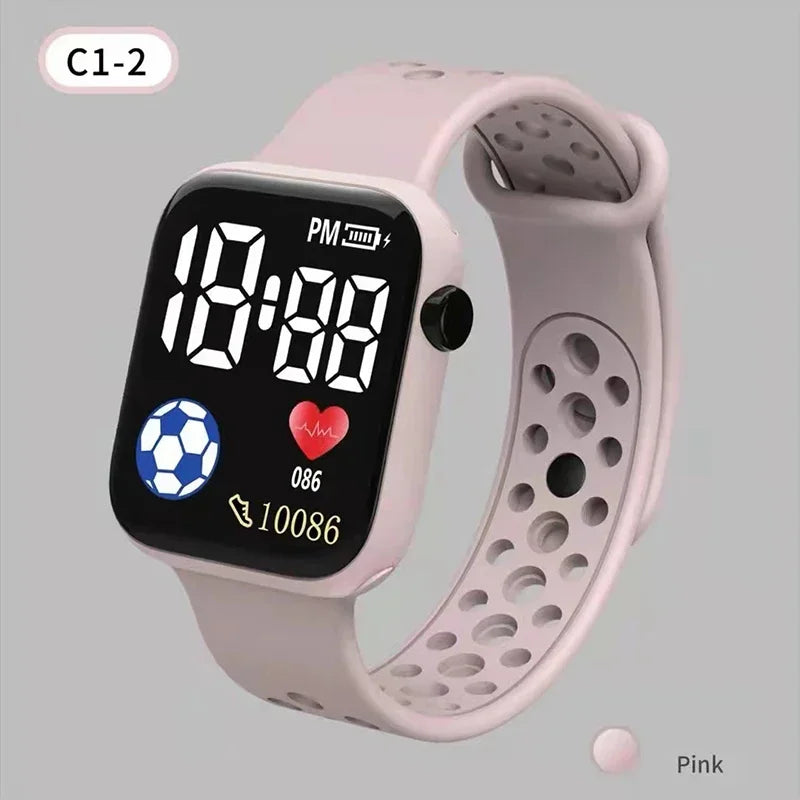 YIKAZE Kids Watches LED Digital Kids Watch Silicone Strap Cartoon Electronic Wristwatch Sports Clock for Boys and Girls Gifts