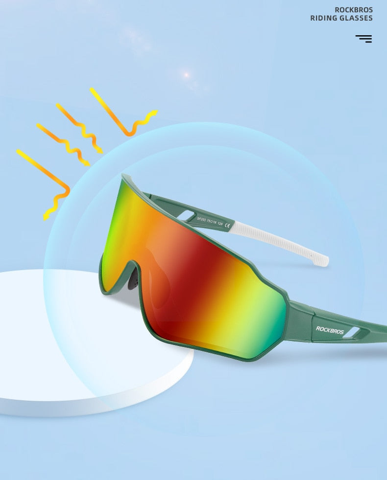 Photochromic Polarized Sunglasses for Men and Women - Cycling Glasses for Outdoor Sports, Hiking, and Biking with Inner Frame