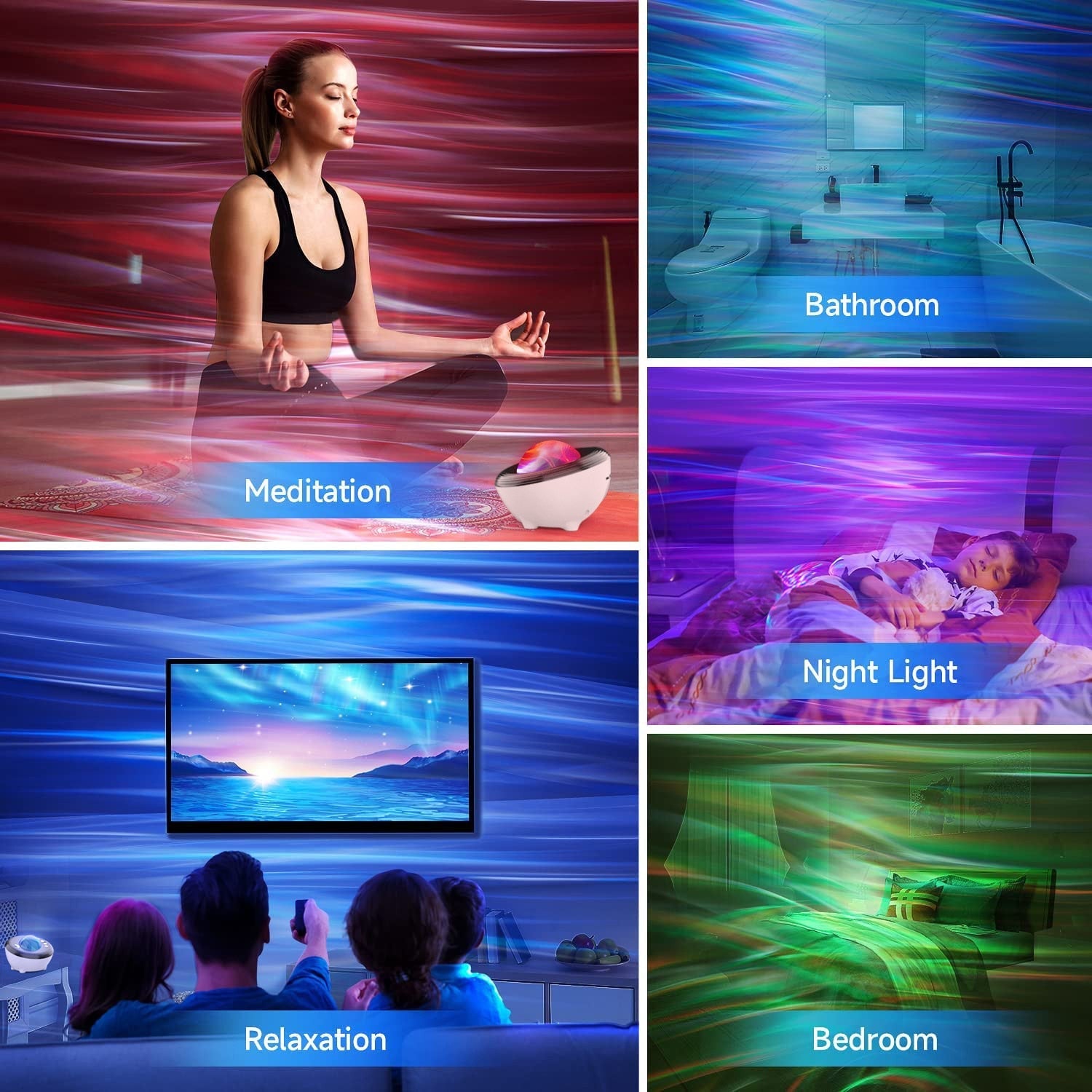 Aurora Lights Star Projector with Bluetooth Music Speaker - Create a Stunning Galaxy Display | Remote Control Sky Night Light - Perfect Gift for Kids and Adults