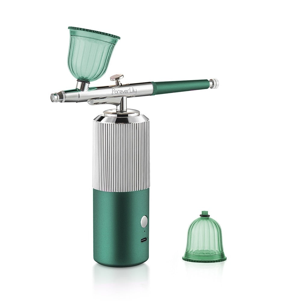 Top 0.3mm Mini Air Compressor Kit Air-Brush Paint Spray Gun Airbrush For Nail Art Tattoo Craft Cake Nano Fog Mist Sprayer