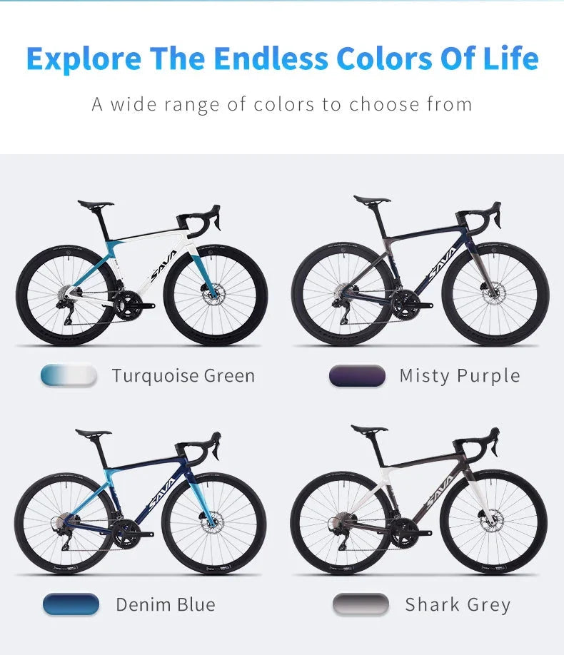 SAVA 2025NEW HAWKEYE SLR7 Carbon Fiber Road Bike with Shimano 105 DI2 R7170 Component Hydraulic Discs, Complete Adult Racing Set