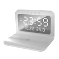 Wireless Charger Pad Stand with Alarm Clock Thermometer for iPhone 14 13 12 11 X Xiaomi Samsung 15W Phone Fast Charging Station