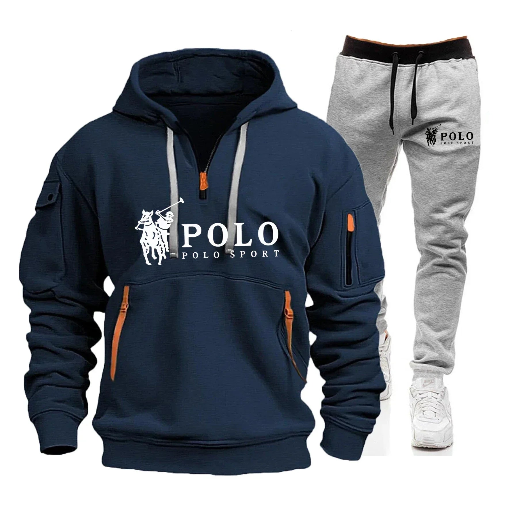 Autumn and Winter 2025 New Men's Casual Set, a Fashionable Outdoor Hiking Windproof and Warm Men's Hoodie and Pants 2-piece Set
