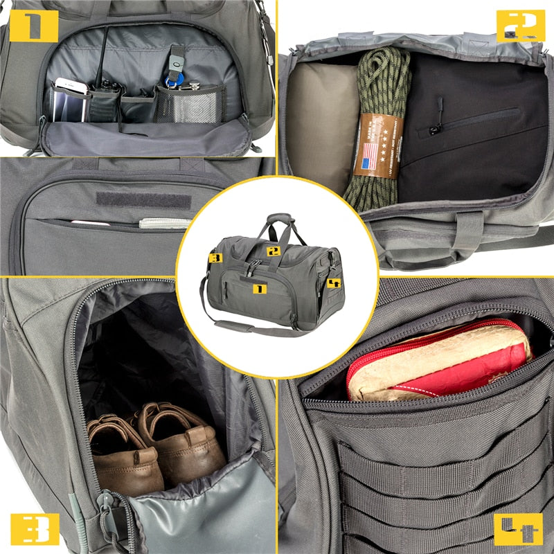 50L Travel Sports Bags Foldable Gym Bag Carry-on Luggage Duffle Bag With Shoes Compartment for Men Women 6 Colors