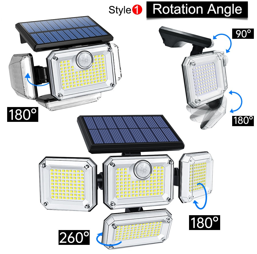 Super Bright Solar Lights | IP65 Waterproof Outdoor/Indoor Solar Lamp | Adjustable Head | Wide Lighting Angle