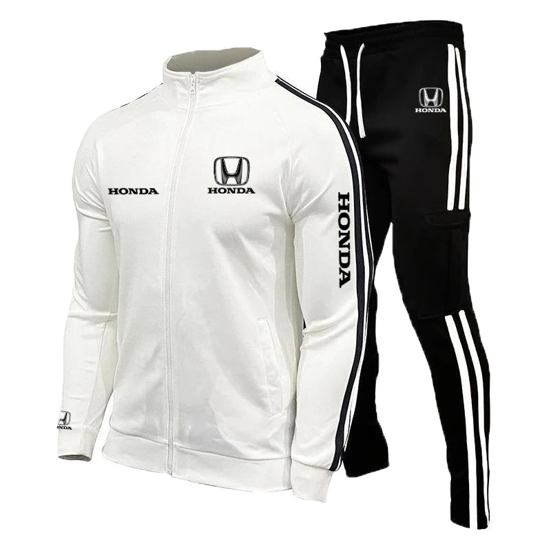 Honda's new couple riding suit, outdoor sports casual zipper shirt, Honda printed men's racing suit with simple design and comfo