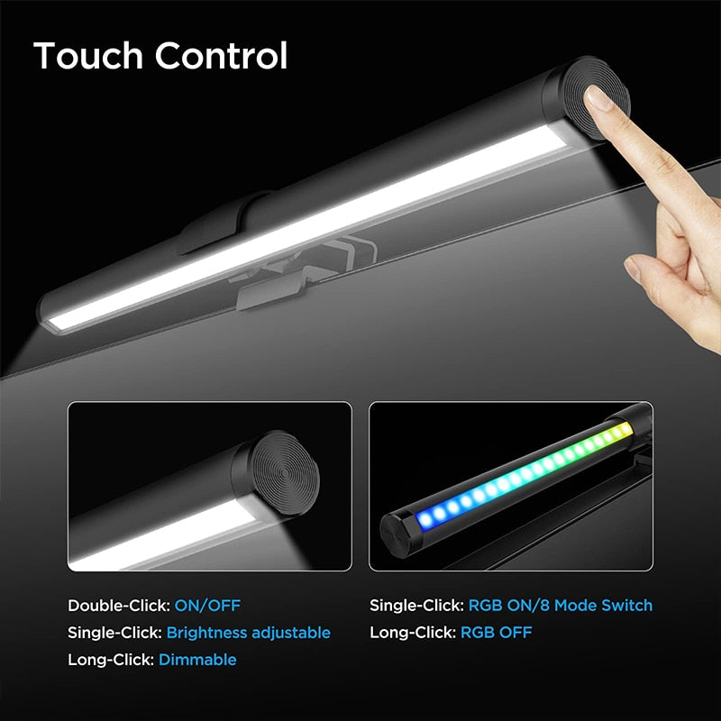 Desk Lamps: RGB LED Monitor Lights Bar with Stepless Dimmable Feature - Screen Hanging Light for Computer Screen Backlight in Home Office Study