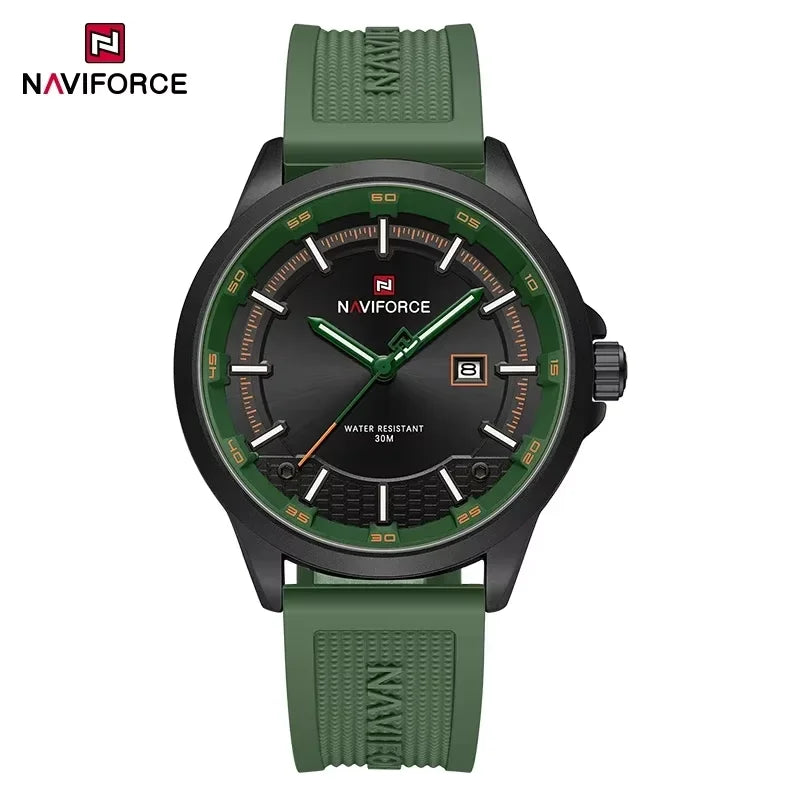 NAVIFORCE Men Business Watch Silicone Strap Wristwatches Quartz Casual Men's Watches Date Luminous Waterproof Original Clock