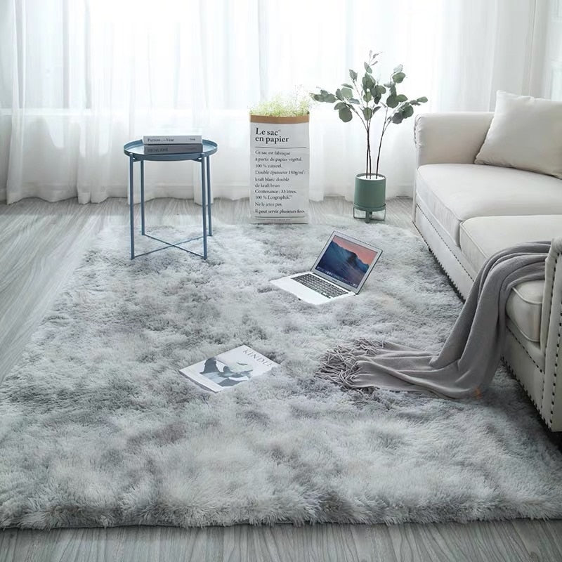 Plush Carpet for Living Room and Bedroom - Soft, Fluffy, and Anti-Slip Floor Rug - Elegant Lounge Decor and Solid Design