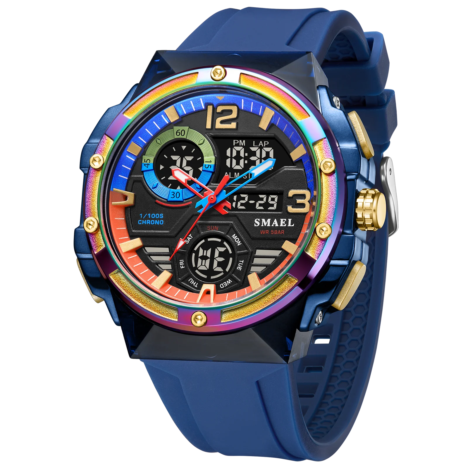 SMAEL 8118 Fashionable,casual and sporty men's watch with light alarm,stopwatch,waterproof and shockproof,multi-functional ,gift