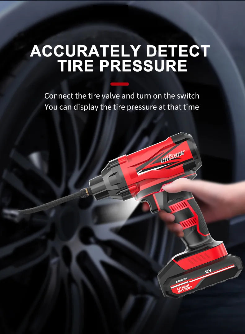 12V Cordless Tire Air Pump: Portable Electric Compressor for Tires – Auto Air Kompressor, Hassle-Free Inflation Anywhere