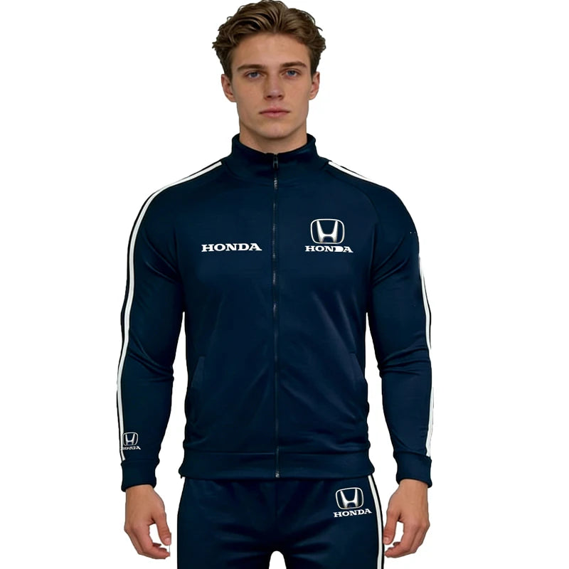 Honda's new couple riding suit, outdoor sports casual zipper shirt, Honda printed men's racing suit with simple design and comfo