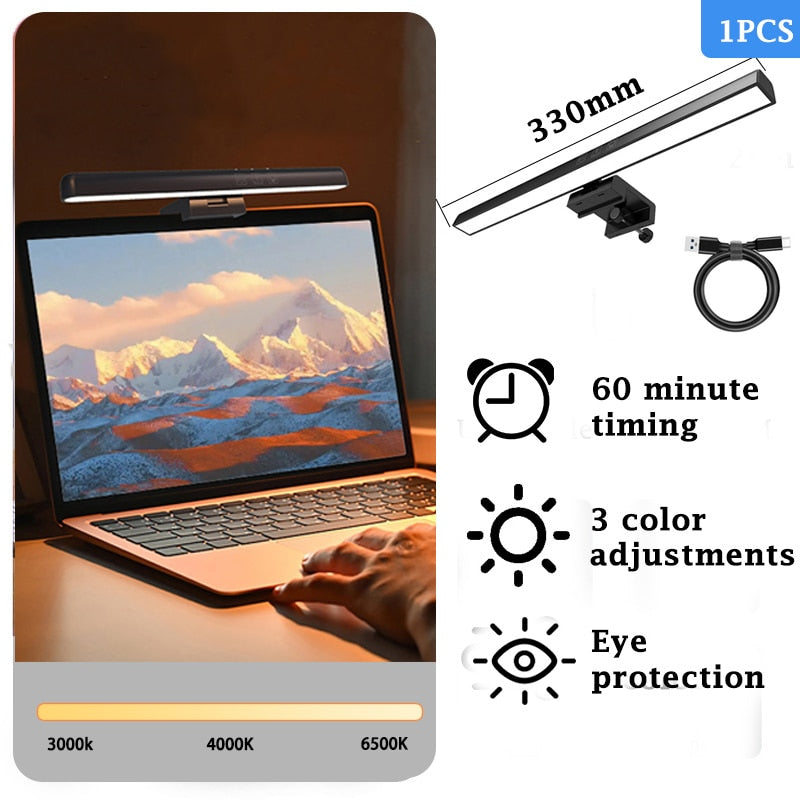 Desk Lamps: RGB LED Monitor Lights Bar with Stepless Dimmable Feature - Screen Hanging Light for Computer Screen Backlight in Home Office Study