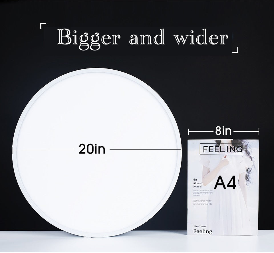 Smart Ultrathin 20-Inch LED Ceiling Lamp: Large Bedroom Lighting Fixture for Modern Living Room