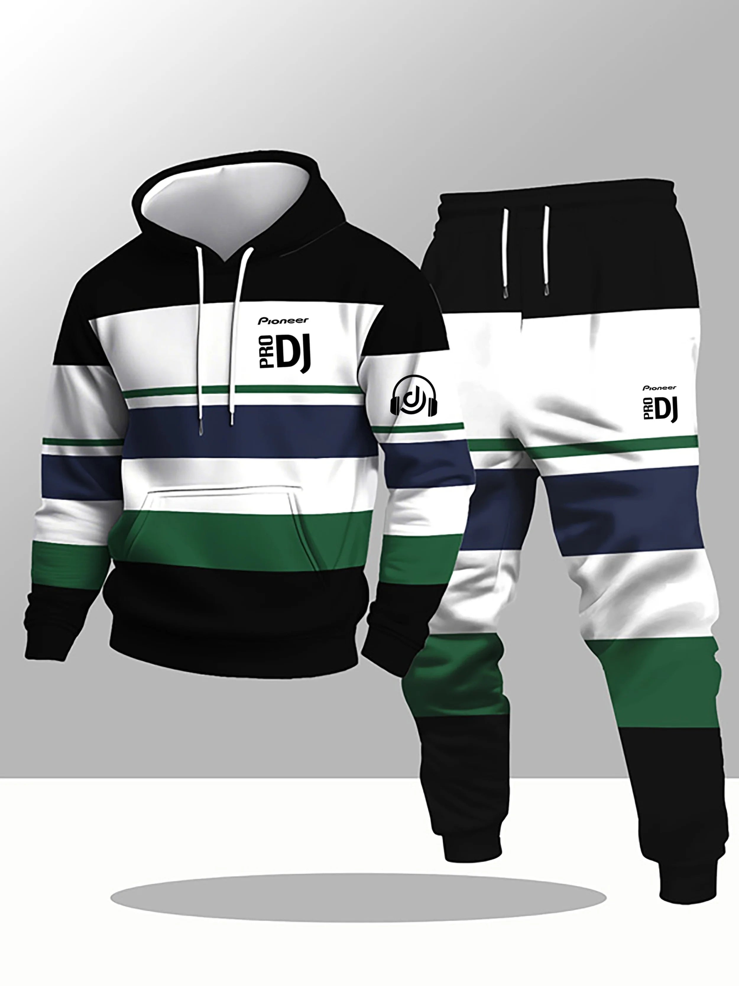 2026 Autumn/Winter New Men's Hoodie Set Y2K Fashion Warm Hoodie+sweatpants 2-piece Set Casual Loose Sportswear Set