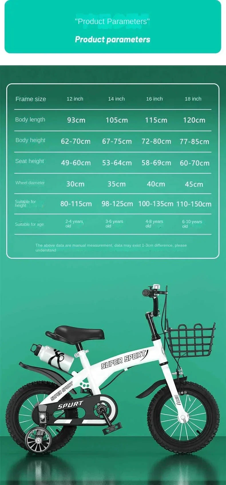 Children's Bicycles for Boys Aged 3-10 Years Old Children Girls Children's Bicycles with Flashing Auxiliary Wheels