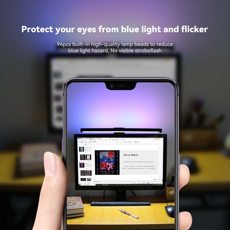 Desk Lamps: RGB LED Monitor Lights Bar with Stepless Dimmable Feature - Screen Hanging Light for Computer Screen Backlight in Home Office Study