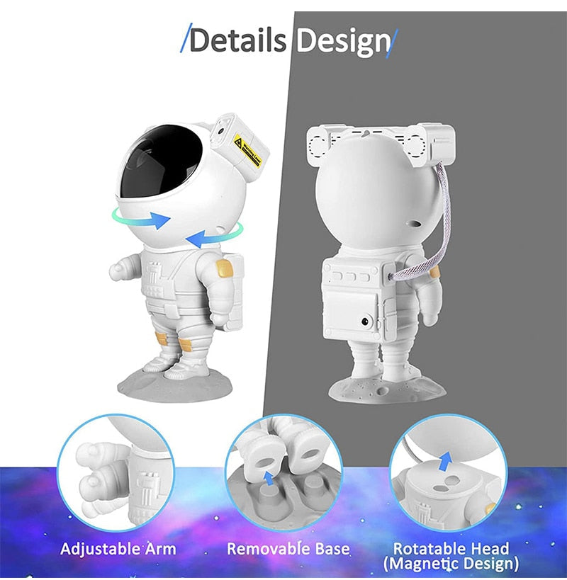 Kids Star Projector Night Light with Remote Control - 360° Adjustable Design for Enchanting Astronaut Nebula Galaxy Lighting, Perfect for Children and Adults