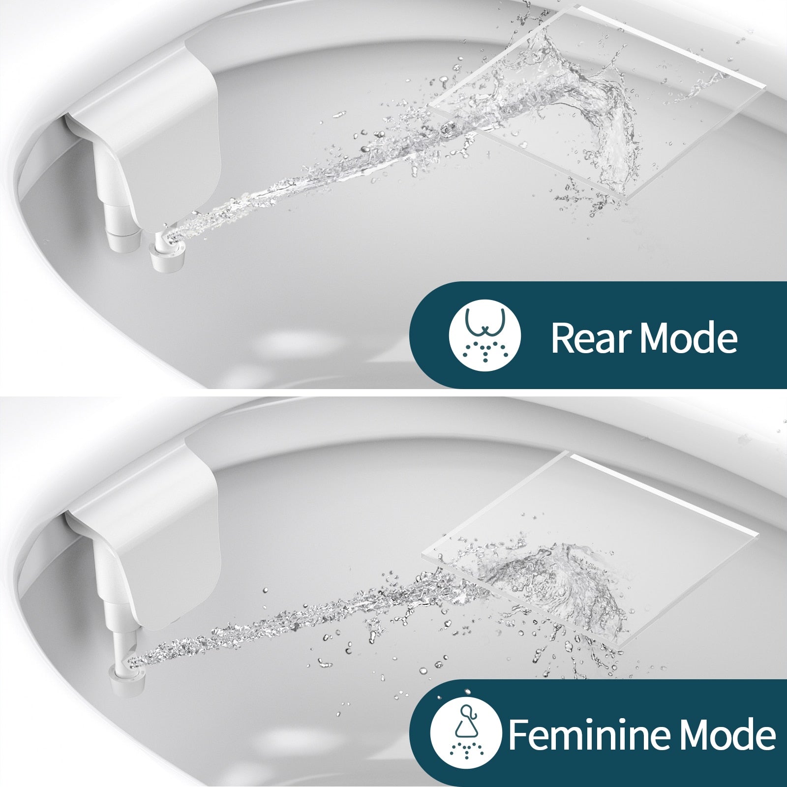 Dual Nozzle Bidet Non-Electric Toilet Attachment with Adjustable Water Pressure and Brass Inlet