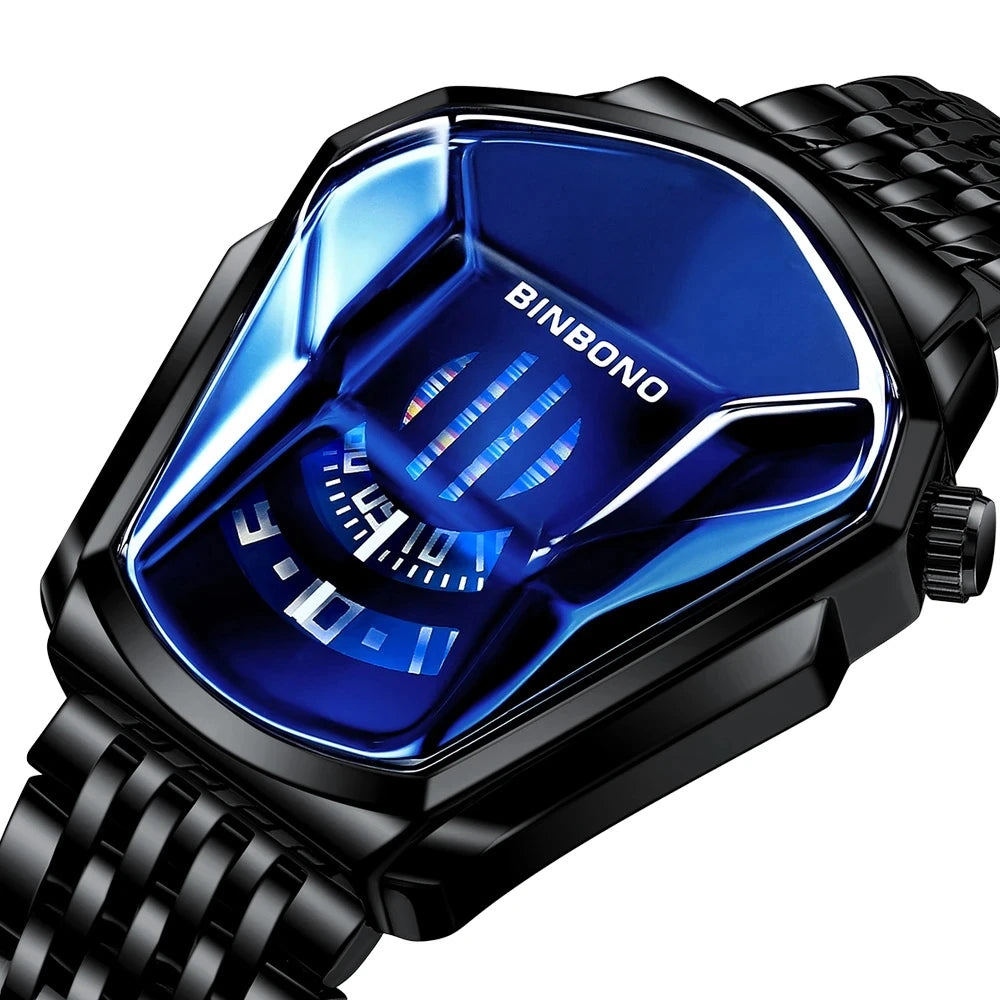 BINBOND 01 New Casual Unique Digital Clock Men Luxury Watch Automatic Watches Mens Gold Fashion Quartz Wristwatches Montre Homme