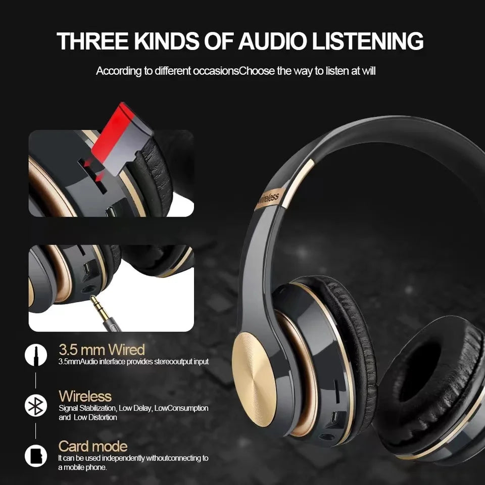 T5 Wireless Bluetooth Headset With Microphone Noise Reduction Foldable For Phone Wired Headphones Blutooth Pc Gamer Girl Sale