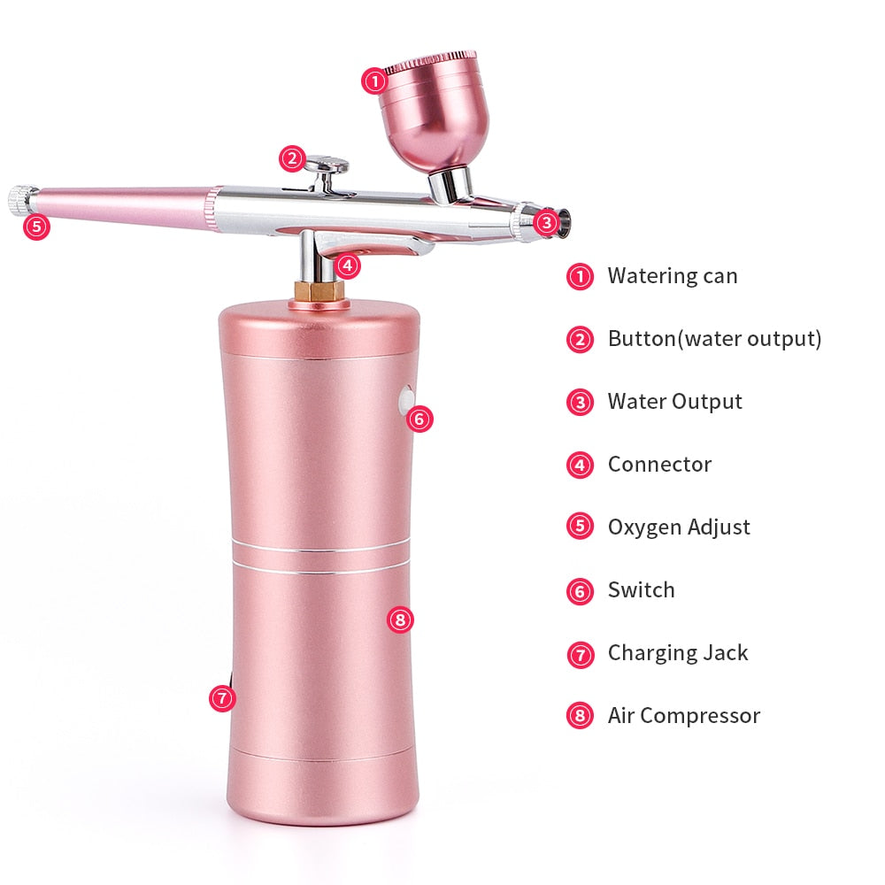 Top 0.3mm Mini Air Compressor Kit Air-Brush Paint Spray Gun Airbrush For Nail Art Tattoo Craft Cake Nano Fog Mist Sprayer
