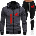honda Logo Men's  2026 autumn and winter sports splicing men's jacket casual long sleeved pants hooded sports men's set two-piec
