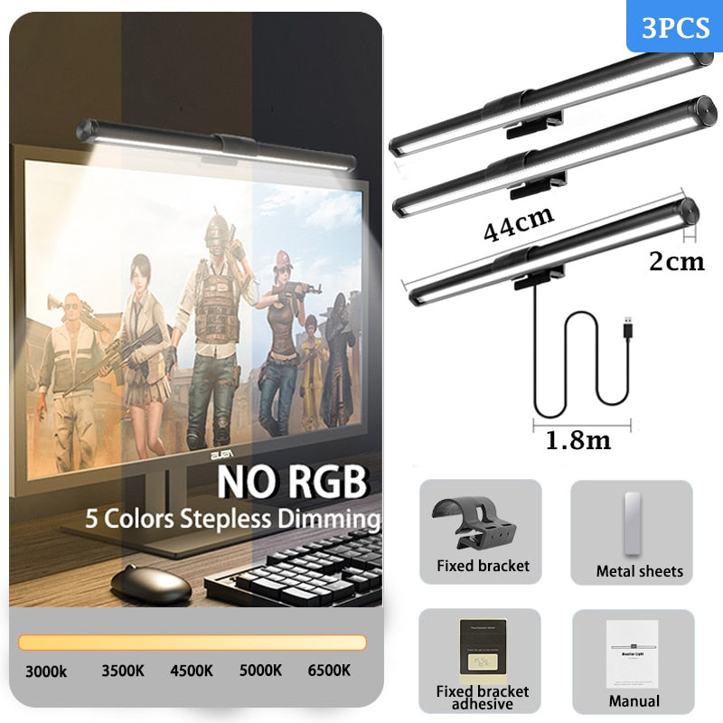 Desk Lamps: RGB LED Monitor Lights Bar with Stepless Dimmable Feature - Screen Hanging Light for Computer Screen Backlight in Home Office Study