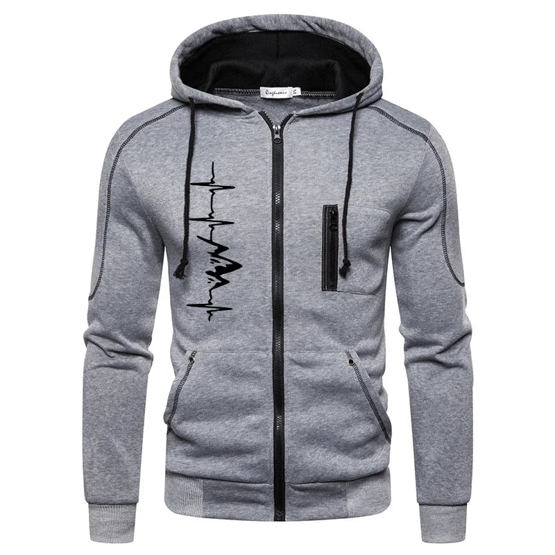 High Quality Autumn Winter Outdoors Hoodie Daily Men's Clothing Jogging Casual Sports Single Piece Zipper Jacket and Sport Pants