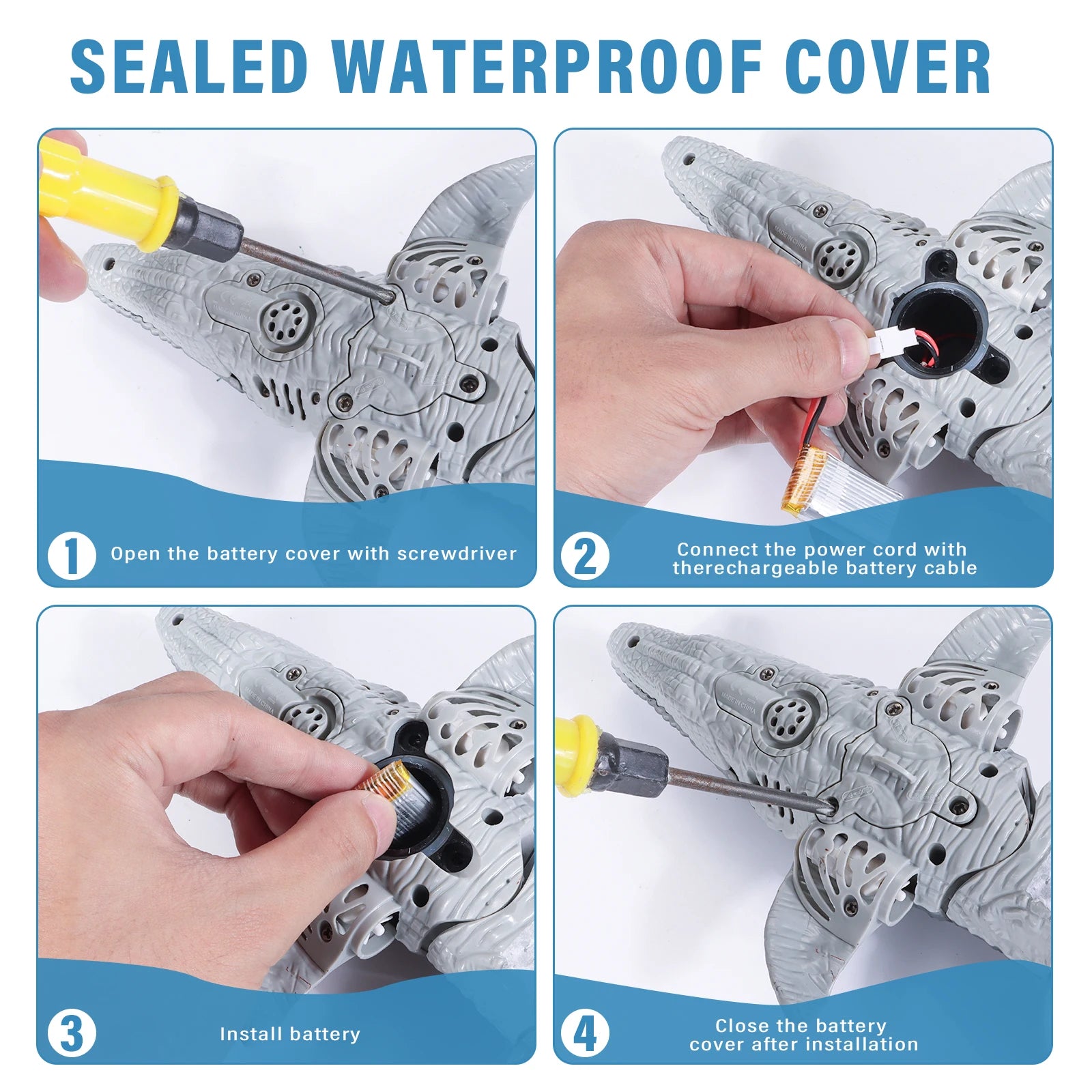 Kids Remote Control Mosasaurus Toy Rechargable RC Spray Dinosaur Model Electric Pool Toys  Gift For Children Ages 4-12