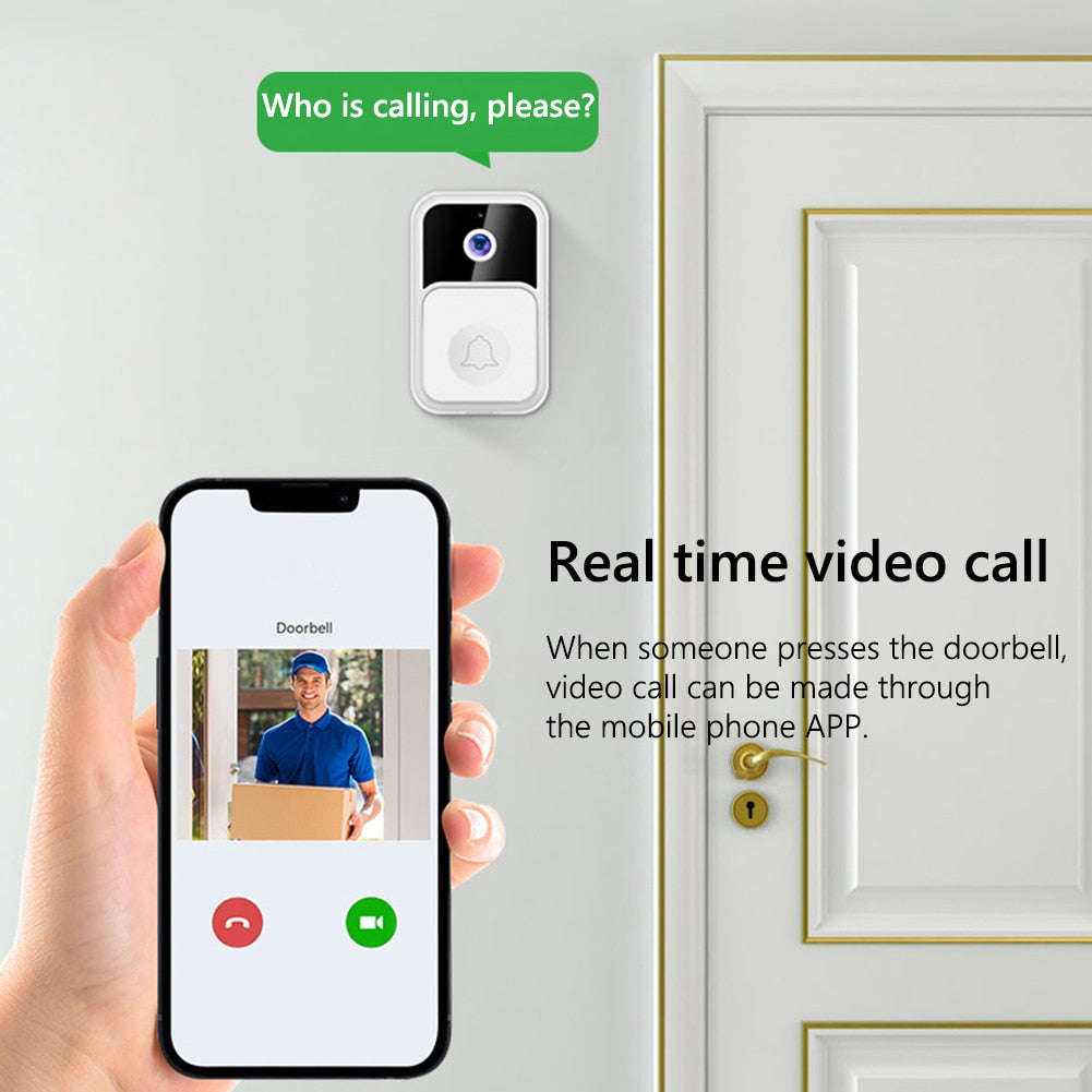 1080P UHD Intelligent Wireless Doorbell Tuya APP 2.4G WiFi Door Bell Camera Night Vision Security Video Intercom Voice Change