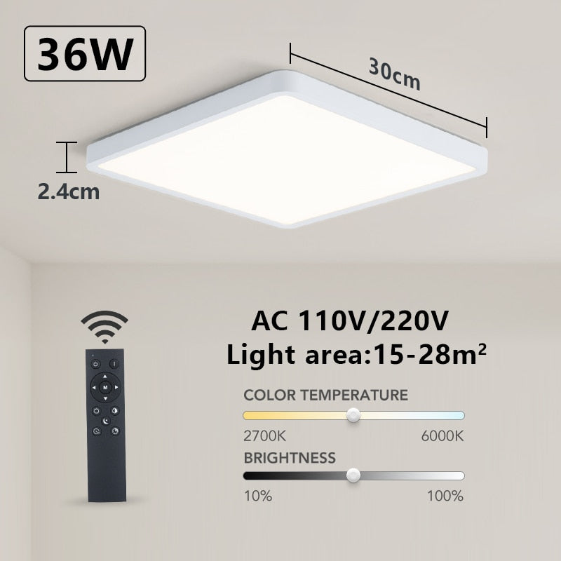 Smart Wood Grain LED Ceiling Lamp: Tuya App & Voice Control, Alexa/Google Compatible, Remote Control, Stylish Square Ceiling Light for Living Room