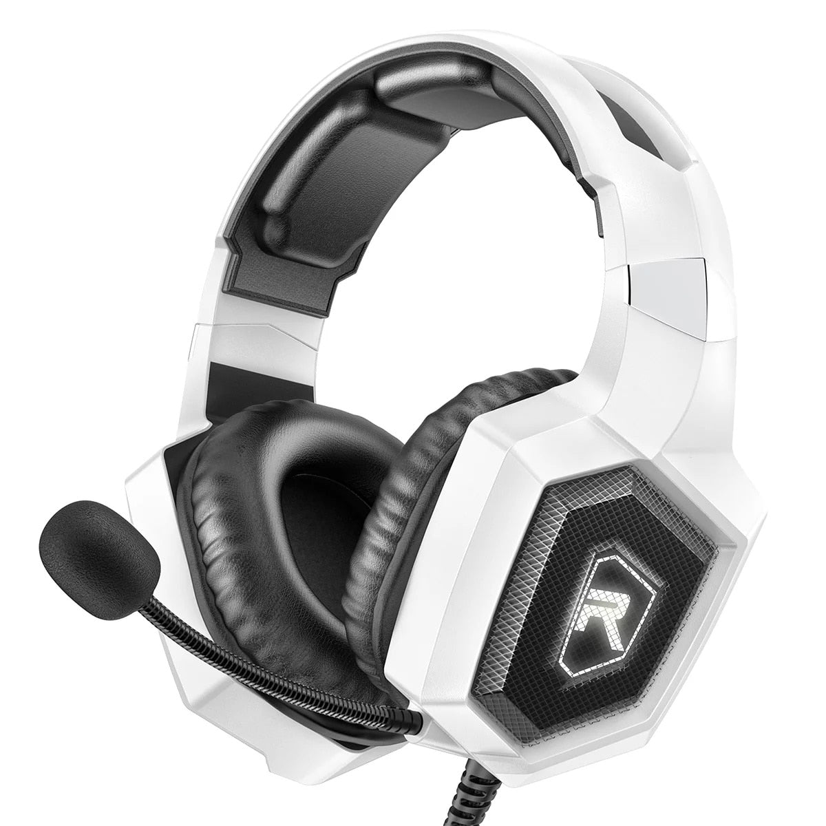 Over-Ear Gaming Headphones with Microphone & LED Light for PS4, Xbox One, PS5, Sega Dreamcast, PC, and PS2 - Noise-Canceling Gaming Headset