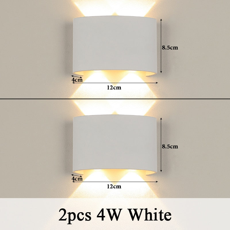 Contemporary LED Wall Lamp: Waterproof IP65, Ideal for Bathroom and Outdoor Lighting, Available in 4W, 6W, and 8W, Suitable for 110V and 220V Power Supply