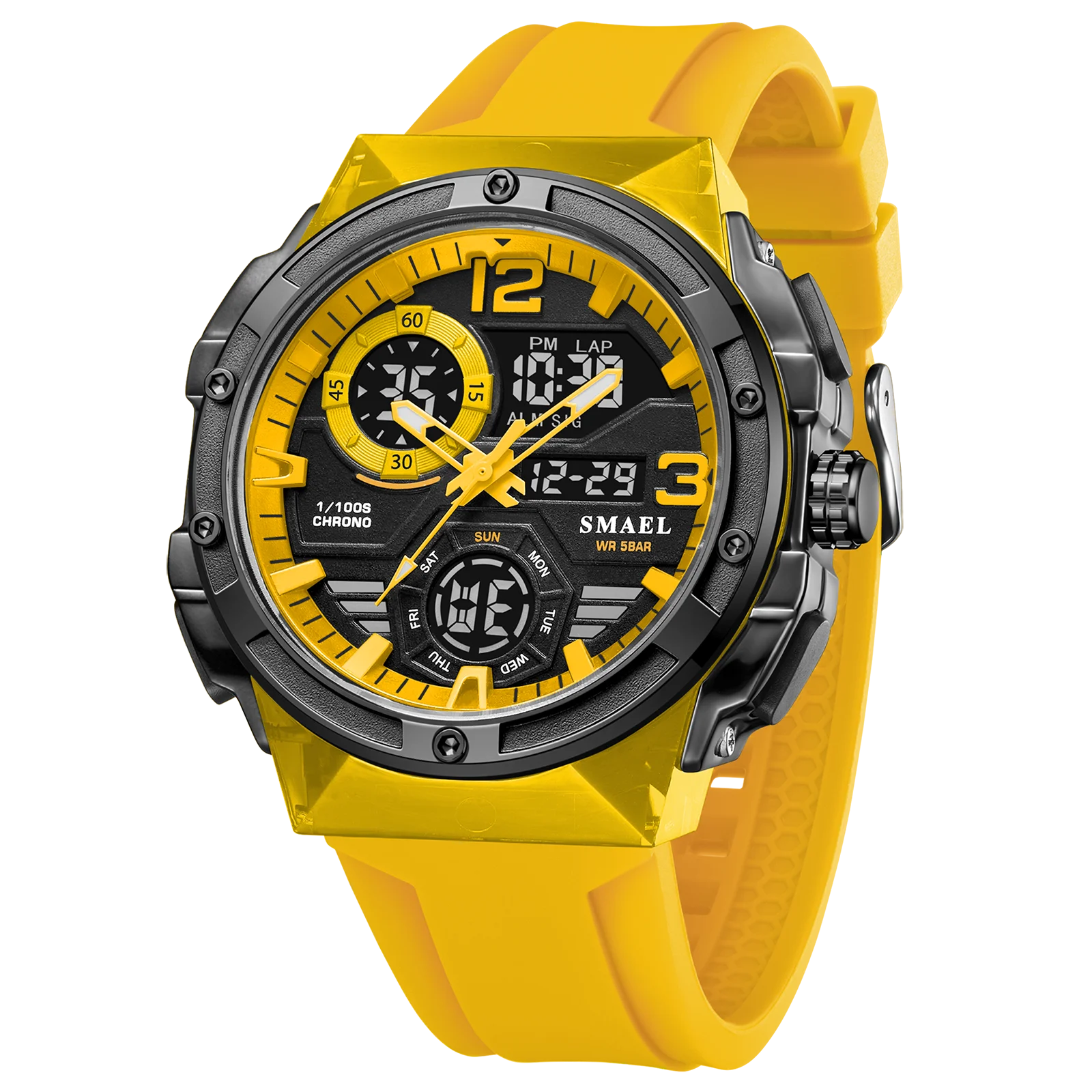 SMAEL 8118 Fashionable,casual and sporty men's watch with light alarm,stopwatch,waterproof and shockproof,multi-functional ,gift
