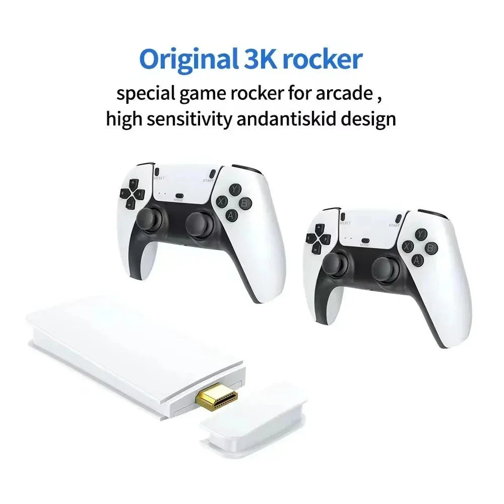 20000+ Games! M15 Mini TV Handheld Console 64G Storage Wireless Gamepad HD Output PS1 Emulator Two Player Portable Retro Game