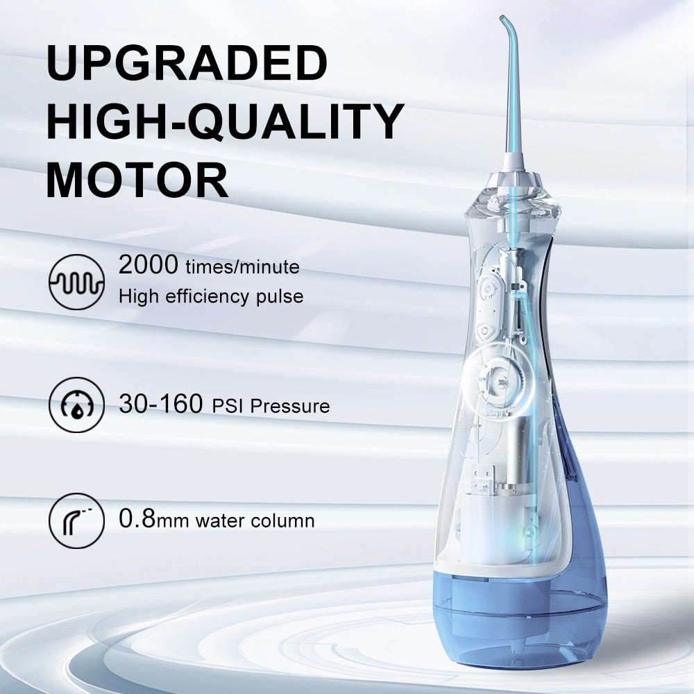 SEAGO Oral Dental Irrigator Portable Water Flosser USB Rechargeable Water Jet IPX7 Dental  200ML Water Tank