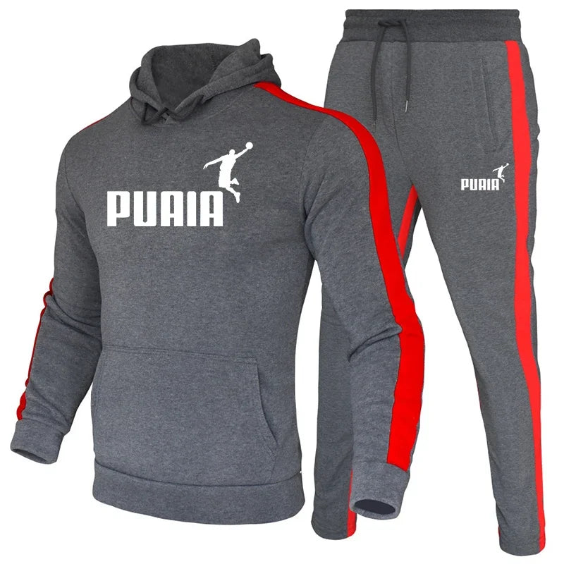 Men Tracksuit Hoodie Sweatpants Fall Winter Daily Casual Sporty Jogging Suit Gym Fitness Hooded Sweatshirt Outfits Men's Clothes