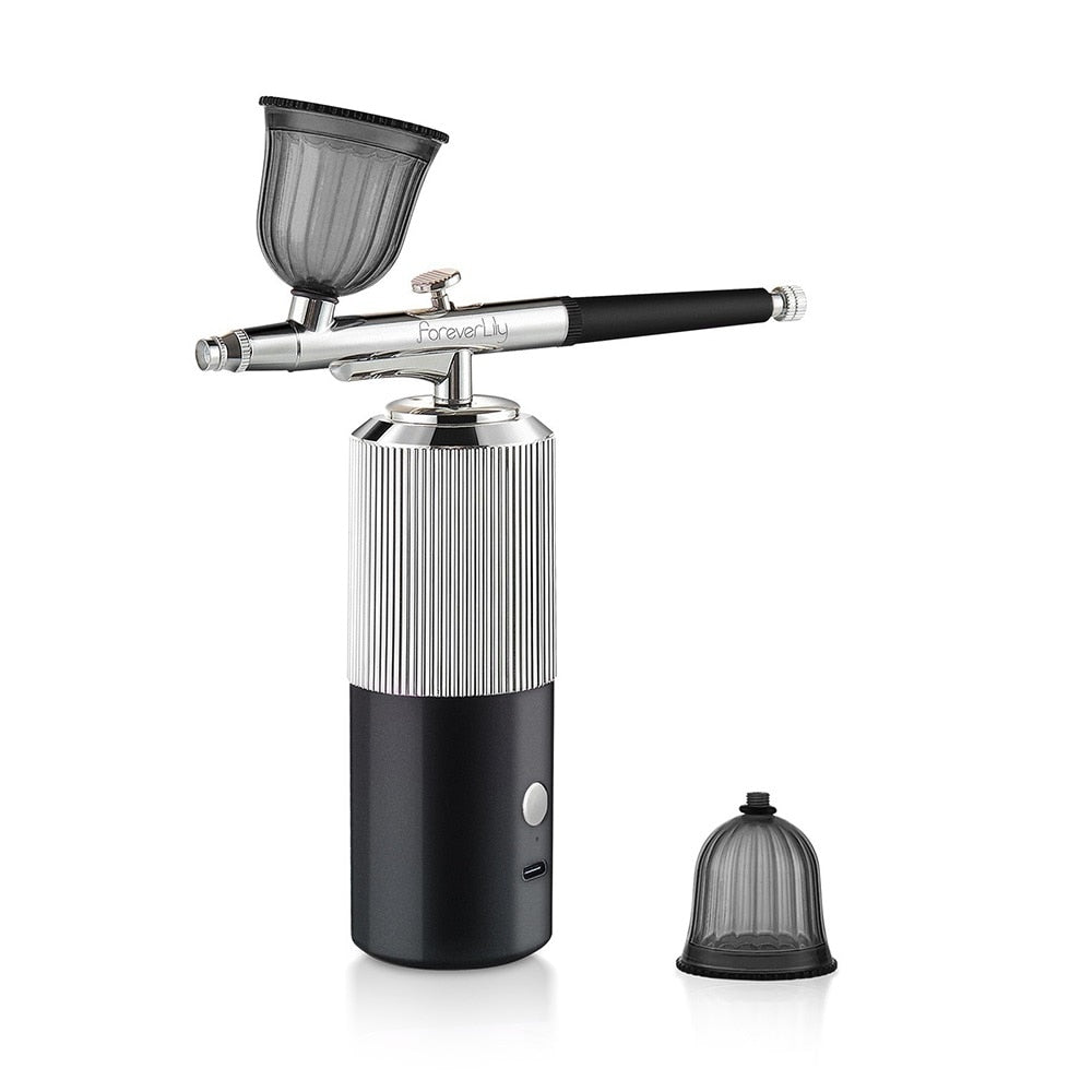 Top 0.3mm Mini Air Compressor Kit Air-Brush Paint Spray Gun Airbrush For Nail Art Tattoo Craft Cake Nano Fog Mist Sprayer