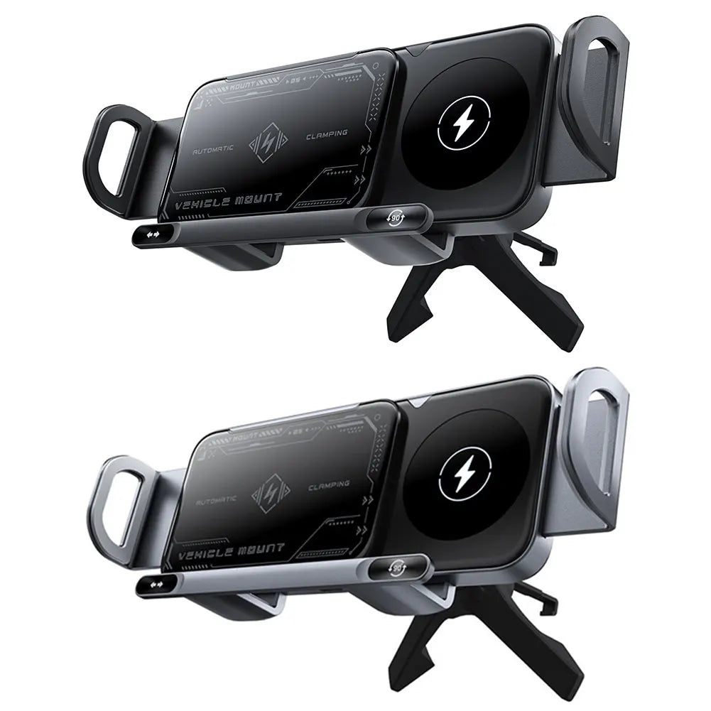 Car Wireless Charger One-Touch Rotatable Auto Rotating Phone Holder Fast Charging Cell Phone Holder for Fold Screen Phone