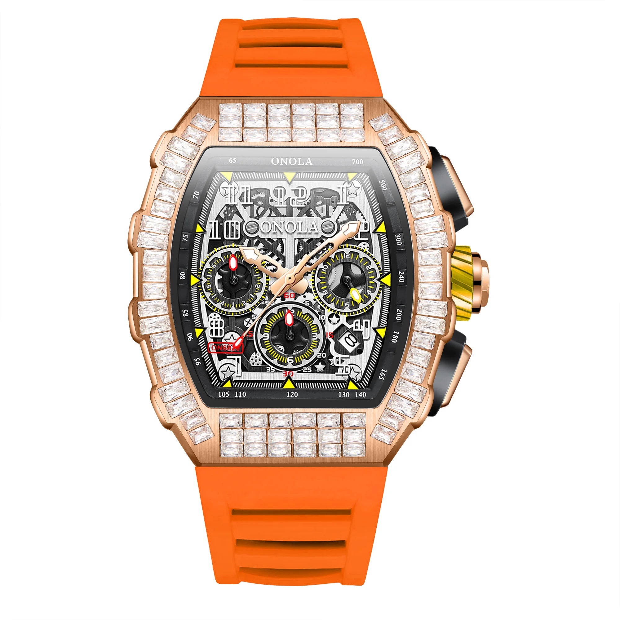 ONOLA Men Mechanical Watch Casual Silicone 30M Waterproof Automatic Watch for Men Military Man Sports Watch