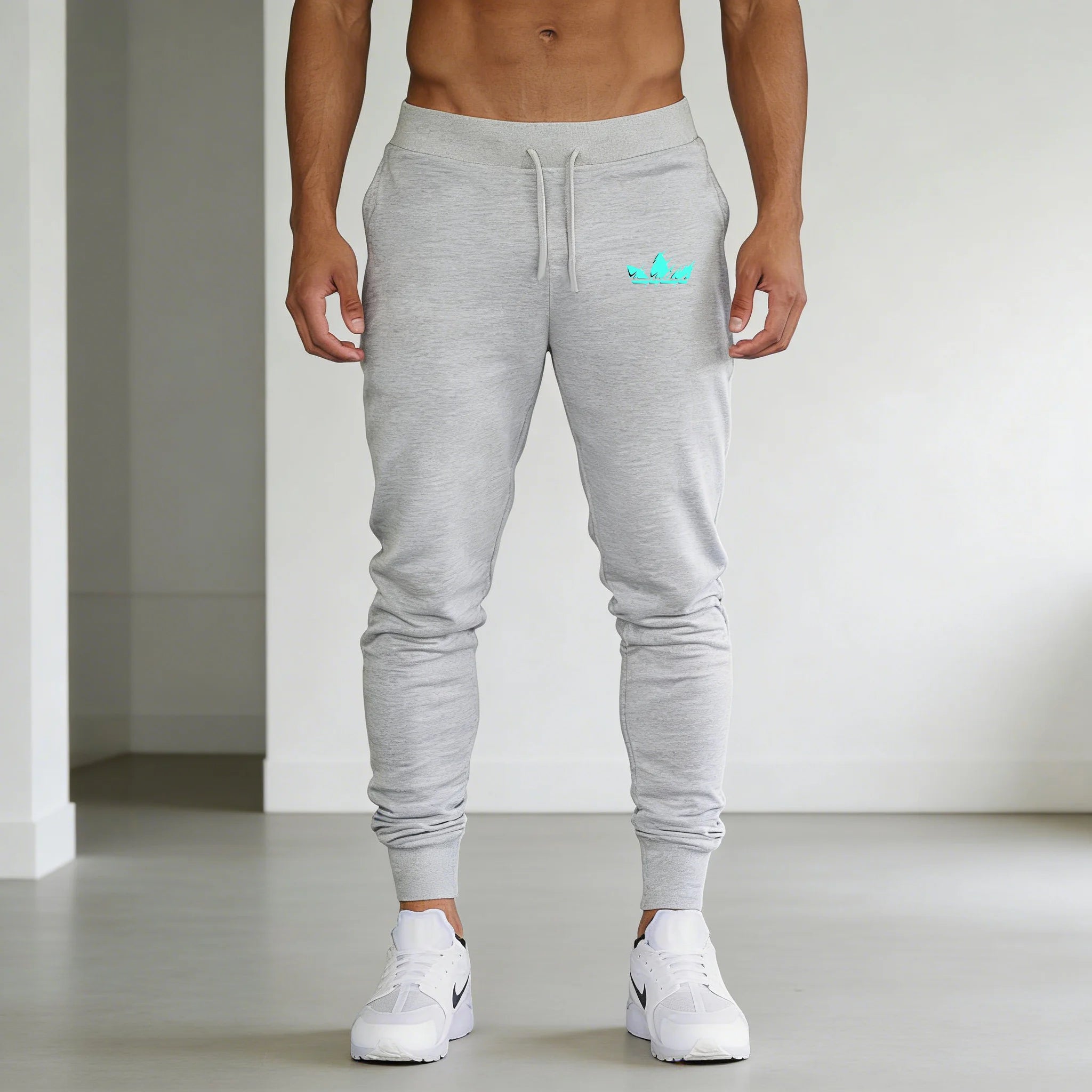 Mens Boyfriend Running pants Blue flame printing baggy pants neutral breathable baggy outdoor pants fashion design jogging pants