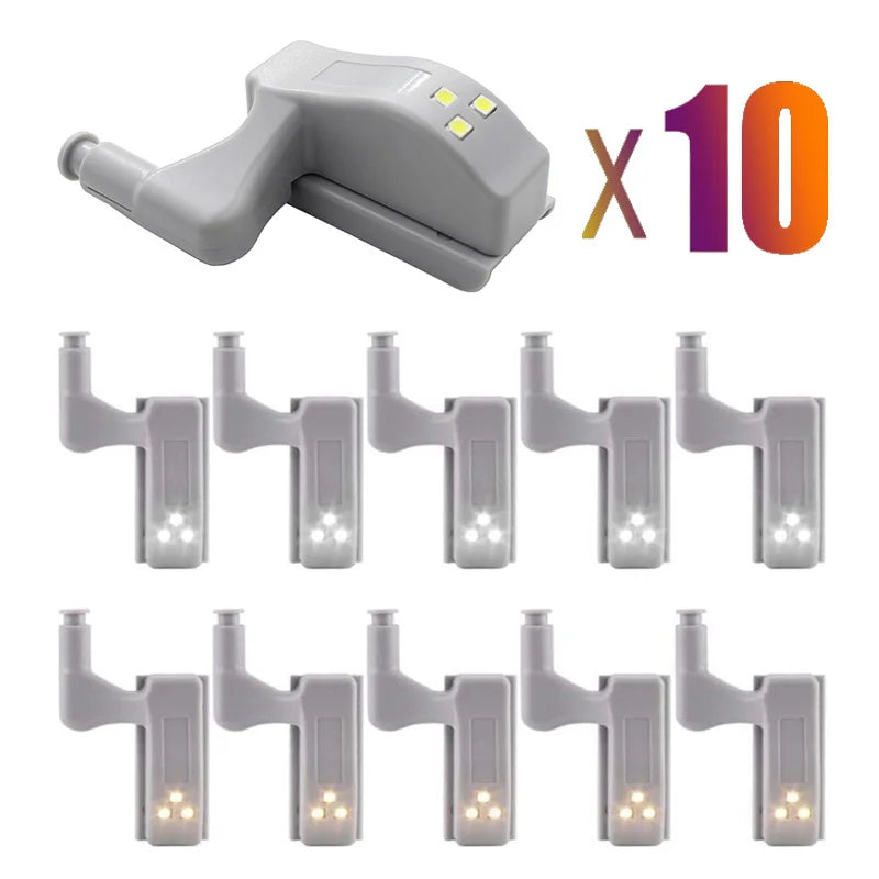 DecorBites™ LED Cabinet Lights 10 Pack Internal Sensor Light for Closet Bedroom Night Lamp
