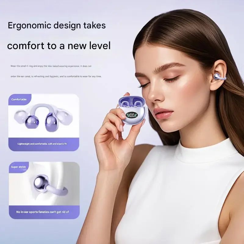 Original Sony Wireless Earphone Open Ear Q88 Ear Clip ENC Headset Bluetooth 5.4 HD Call Touch Control Headphone for Android iOS