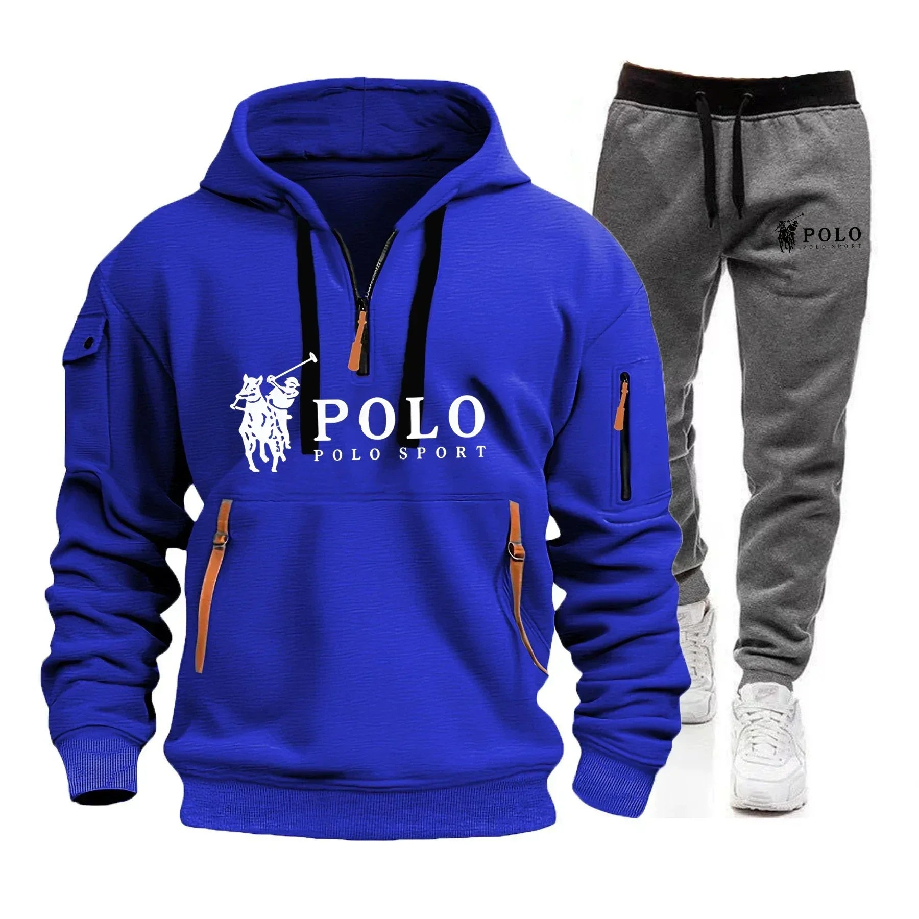 Autumn and Winter 2025 New Men's Casual Set, a Fashionable Outdoor Hiking Windproof and Warm Men's Hoodie and Pants 2-piece Set