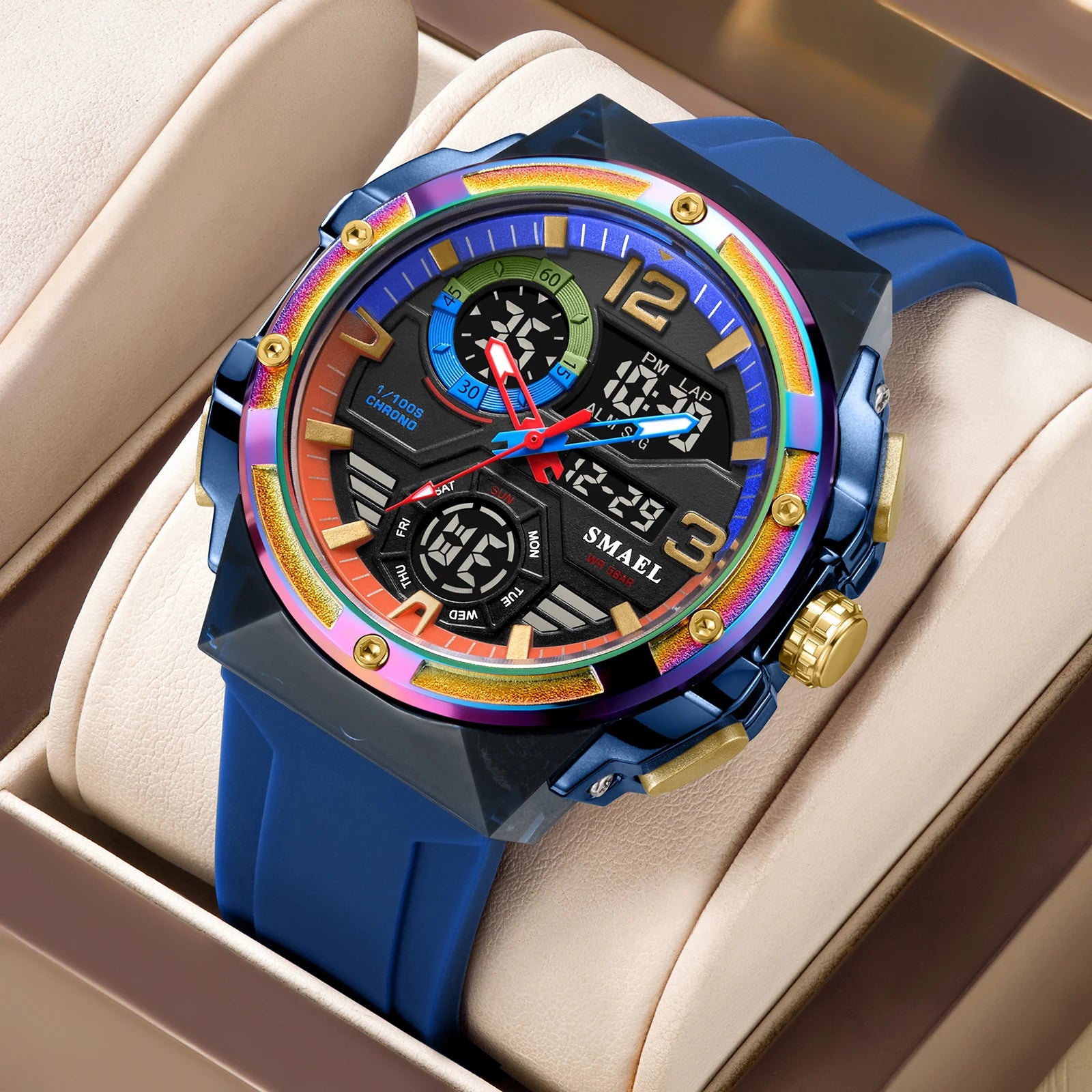 SMAEL 8118 Fashionable,casual and sporty men's watch with light alarm,stopwatch,waterproof and shockproof,multi-functional ,gift