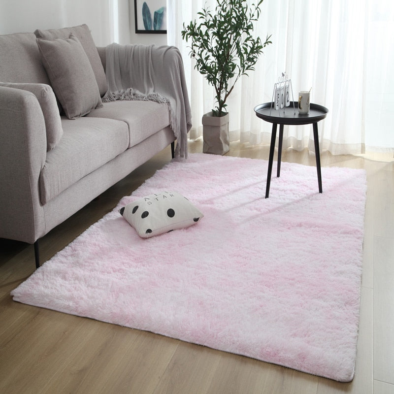 Plush Carpet for Living Room and Bedroom - Soft, Fluffy, and Anti-Slip Floor Rug - Elegant Lounge Decor and Solid Design